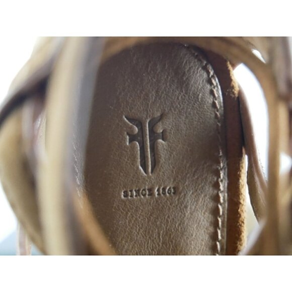 NWT FRYE Heather Gladiator Wedge Platforms Cognac 7 - Picture 6 of 6